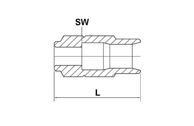 Screw sleeves for hose stud L 35,8 | SW 17 | tube Ø 6