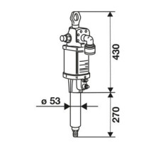 Raasm Falra szerelhető pneumatikus pumpa IBC tartályhoz R7:1 (30liter/perc)1260mm szívótömlő
